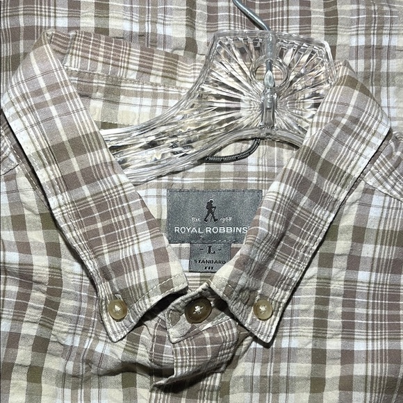 Royal Robbins Brown and White Casual Button Down Shirt - Picture 2 of 10